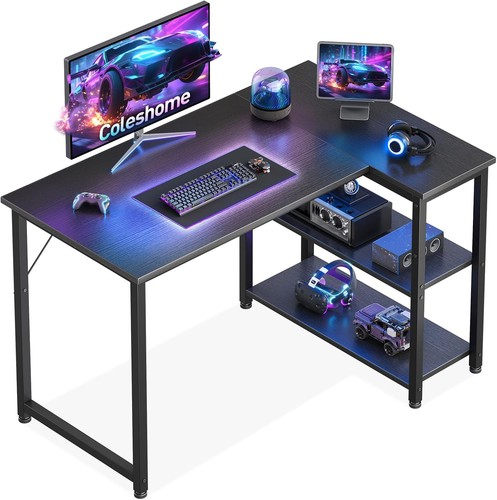 Bureau gaming angle étagère - bureau,