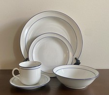 VTG Seltmann Weiden Bavaria W. Germany RAINBOW BLUE Dinnerware 5 Pc Setting