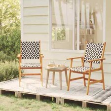 2x Bois d'Acacia Solide Chaises de Jardin Fauteuils Extérieur Terrasse vidaXL