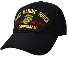 FLEET MARINE FORCE MARINE CORPS CORPSMAN EGA VIETNAM VETERAN HAT CAP    