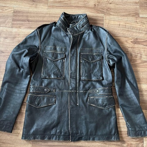 Avirex veste cuir mouton - veste,