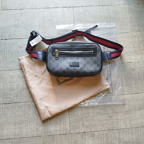 Gucci sac banane cuir gris