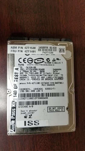Hitachi hts543280l9sa00 80gb - hitachi,
