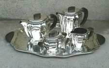 Service café WMF Metallwarenfabrik coffee set métal argenté art deco  silverplat