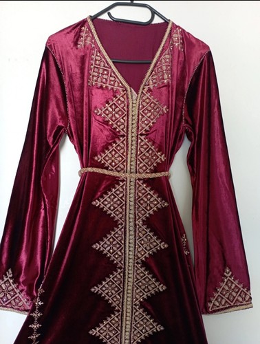 Caftan femme velours - , bordeaux