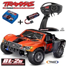 Traxxas Slash 4x4 Fox 1/10 de Courte Durée Rtr BL-2S sans Brosse + 4A Chargeur +