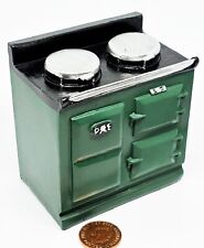 Poupées Maison Aga Cuisinière Four Unité Vert 1:12 Échelle Petit Meuble Cuisine