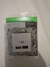 Prise chargeur double usb A+C, à assembler Unica, SCHNEIDER ELECTRIC, blanc