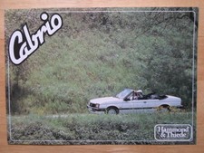 OPEL ASCONA CABRIO 1980s Hammond & Thiede Leaflet Brochure Cabriolet Convertible