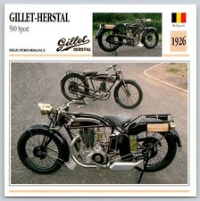 GILLET-HERSTAL 500 Sport 1926 Belgium Edito Service Atlas Motorcycle Card