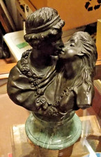 Original French Bronze Sculpture The Kiss Signed  Houdan Art Nouveau