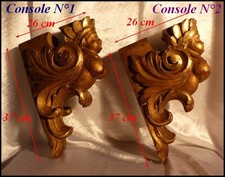 Paire de Consoles Murales Bois