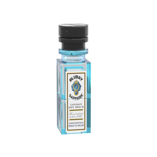 Blubay gin bottle custom - blubay,