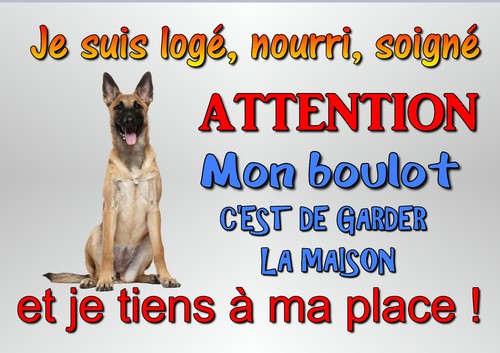Plaque attention chien - attention,
