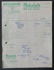 Invoice MOTOCONFORT MOPED LECOMTE RENNES commission header illustrated 125