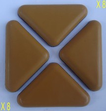 8 Patins Glisseurs Triangle Téflon,45 x 45 x 65 mm,patin glisseur,Couleur Mièl