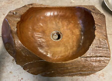 Primitive Brutalist Primitive Wood Cut Bathroom Furniture Basin Tray 1