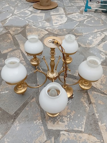 Lustre lumières métal - lustre,
