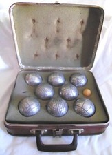 malette 8 Boules de Pétanque +  cochonnet diametre 73 poids 580g vintage