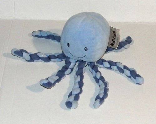 Doudou pieuvre bleu nattou
