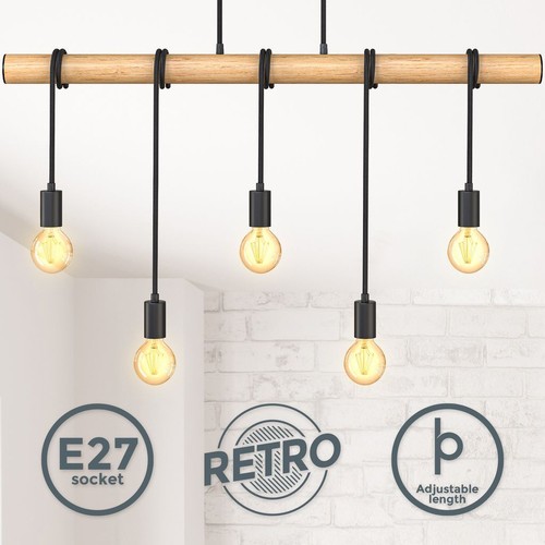 Suspension métal bois e27 - suspension,
