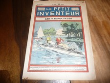REVUE LE PETIT INVENTEUR 1928 N° 16 LES HYDROCYCLES PEDALO