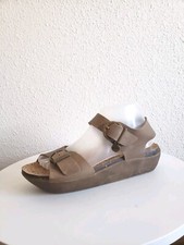 Kickers Kimo Women Buckle Straps Beige Leather Slingback Platform  Sandals