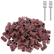 100 Pièces Embouts Manchons pour Ponceuse à Ongle 80 Grain Bandes de Ponçage ...