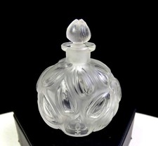 R Lalique France JAYTHO Original Stopper Frosted Glass 2.75" Perfume Bottle 1927