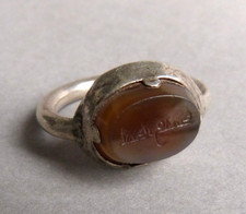 Bague argent  intaille sur cornaline Bijou ancien silver ring camée intaglio 19e