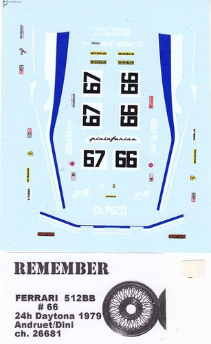 Decal ferrari 512bb - 512bb, ch.26685