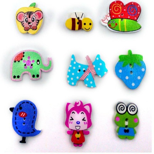 Bouton mixtes animaux - 10,