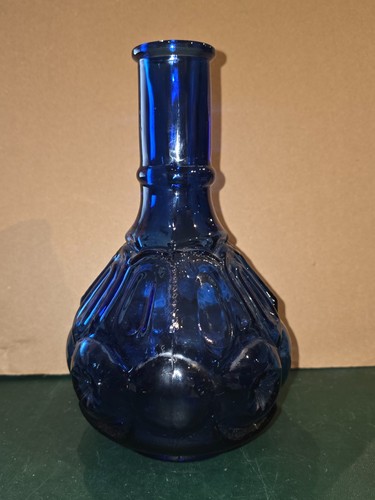 Bouteille vase verre bleu - vase, en