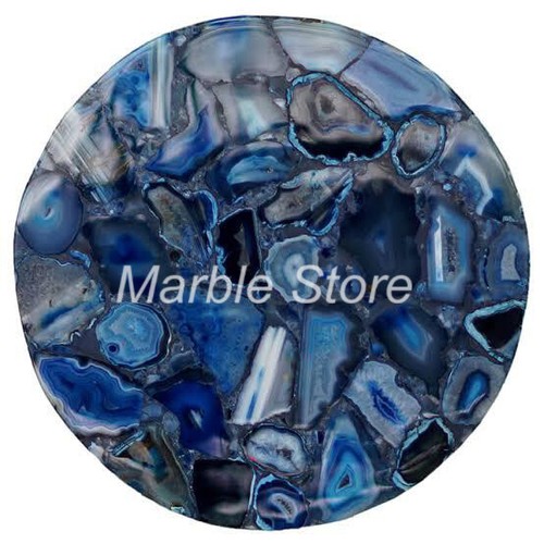 3cm bleu agate coin table - bleu,