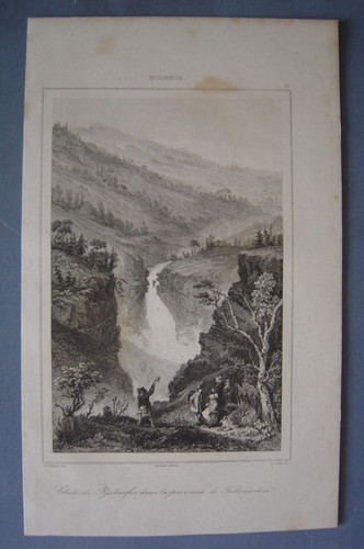 Belle gravure chute de - la,