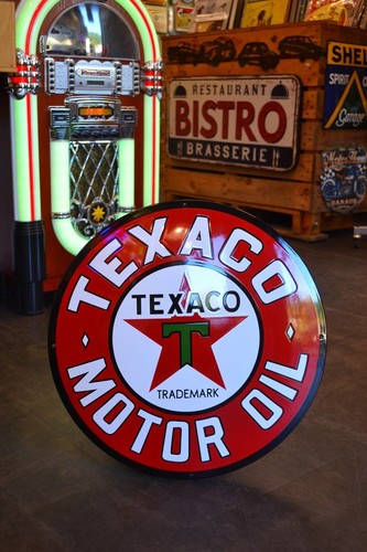 Plaque émaillée texaco moto - texaco,