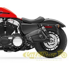 Sac Latéral Cuir Noir pour Harley Davidson Sportster XL883 1200 Iron Forty