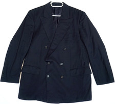 Blazer Burberry Super 100 noir en laine à double boutonnage pour homme M-L ou 42