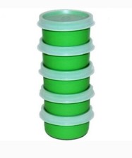 Tupperware SMIDGETS Green w/Sheer Seals ~ Mini 1 oz Containers ~ Set of 5 ~ NEW!