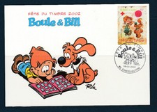 carte 1er jour fête du timbre Boule et Bill   du bloc 63 Chatelguyon   2002