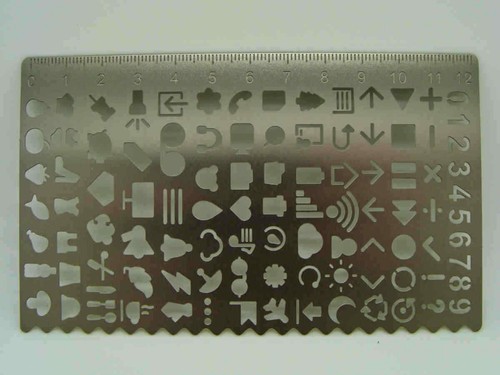 Pochoir symbole normographe - symbole,
