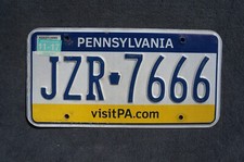 2017 Pennsylvania License Plate # JZR - 7666