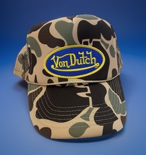 Von Dutch Hat Camo Camouflage Y2K Snap Back Trucker Cap