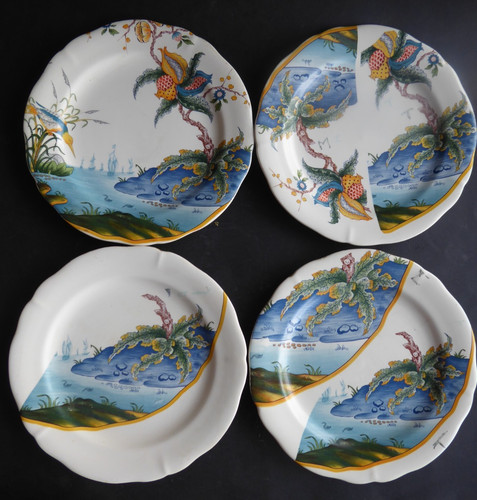 Lot assiettes plate gien - 4,