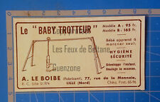 BABY TROTTEUR BEBE APPREND A MARCHER SEUL  publicité advert 1933
