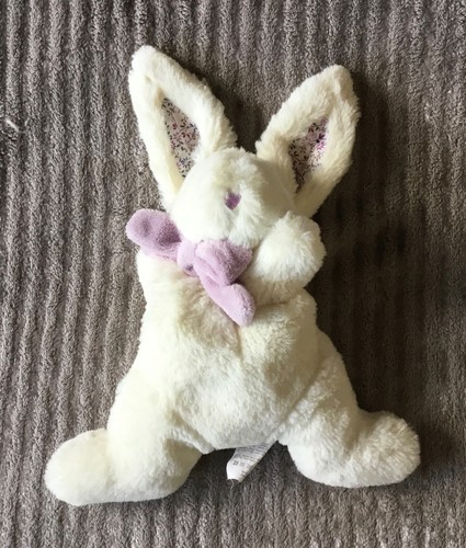 Doudou peluche lapin blanc - lapin,