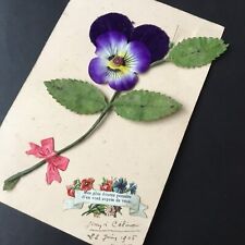 Old postcard 1906 added thought in silk and fabric old postcard