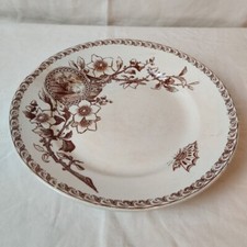 Assiette Élevée Service Wallace De Sarreguemines En Terre De Fer Sépia