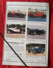 BUGATTI TYPE 44 TYPE 35B TYPE 46 TYPE 38  1988 ORIGINAL VINTAGE SALES ADVERT