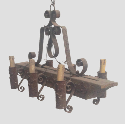 Lustre rustique bois - rustique,